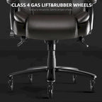 Sedia da Ufficio Direzionale Bossin Extra Large, 500 libbre, Ergonomica con Supporto Lombare Regolabile, Schienale Alto in Pelle PU, per Computer