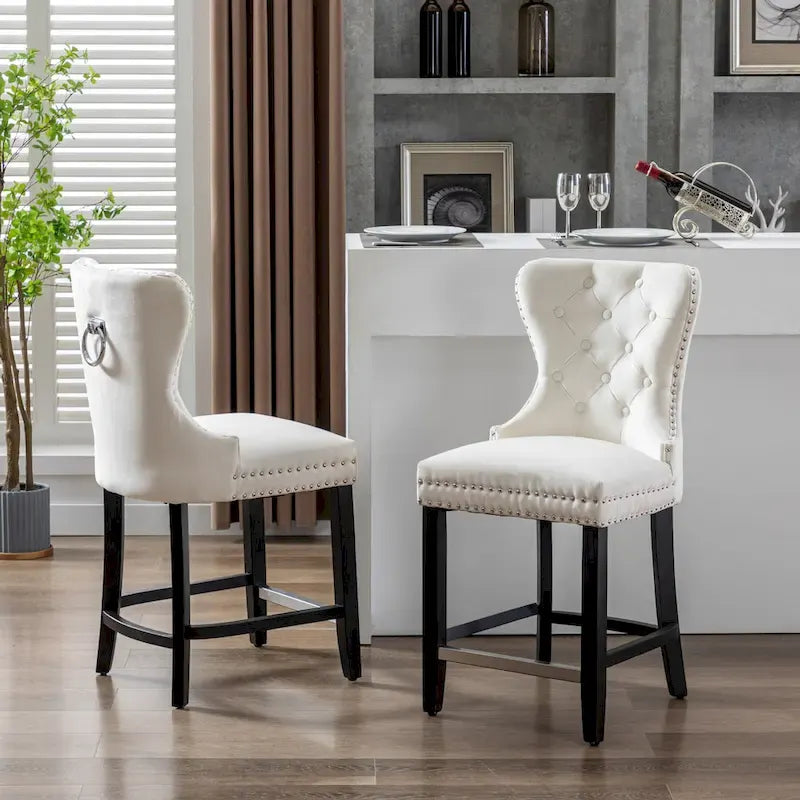 Sgabello da bancone Carter 24 Wingback Tufted Nailhead (set da 2)