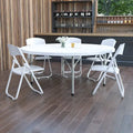 Tavolo Pieghevole da Evento Tondo in Plastica Bi-Fold da 1,80 m con Maniglia