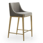 Sgabello da bancone Modrest Fairview moderno grigio e ottone