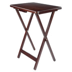 Set di 4 tavolini pieghevoli singoli in noce antico, ricchi, 65,40 cm