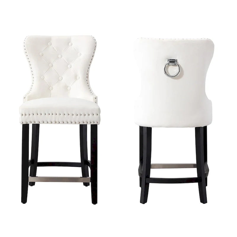 Sgabello da bancone Carter 24 Wingback Tufted Nailhead (set da 2)