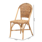 Neola Modern Bohemian Natural Rattan Dining Chair