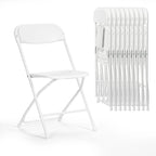 10 Pack Plastic Folding Chair 350lb. Capacity for Events Office Wedding Party Picnic Kitchen Dining