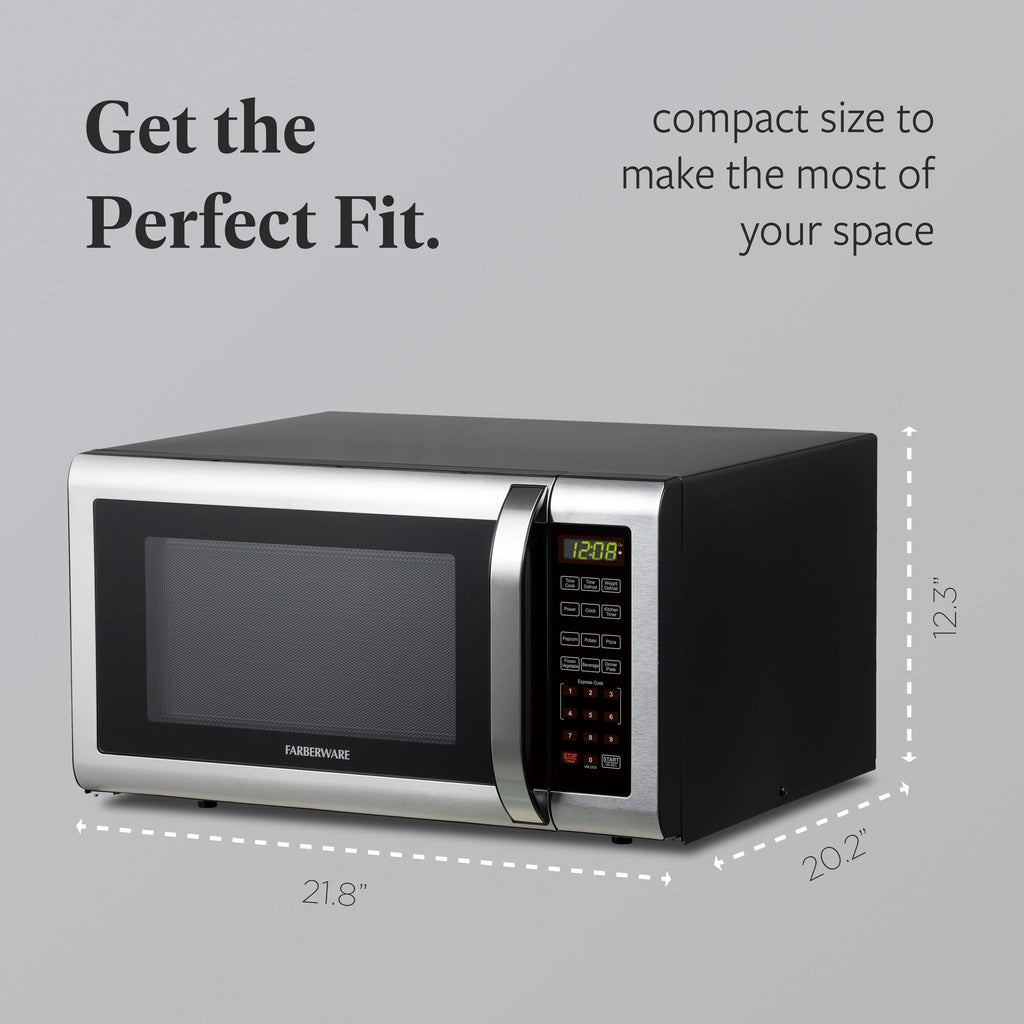 Forno a microonde Farberware da 1.6 Cu. Ft., acciaio inossidabile spazzolato