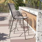 Set di 4 Sgabelli da Bar da Esterno in Materiale Flex Comfort - Sgabello da Giardino