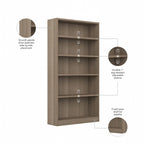 Universal Tall 5 Shelf Bookcase Storage by Bush Furniture