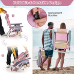 Costway 4-Pack Folding Backpack Beach Chair 5-Position Outdoor - See Details