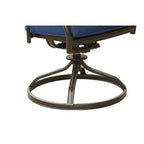 Sedia da pranzo girevole da esterno Wynn da 25 pollici moderna con cuscino, set da 2, blu