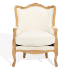 SAFAVIEH Couture Kali Poltrona con orecchioni in lino naturale color rovere - 34Lx34Px40A