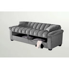 82.7 Velvet Storage Convertible Sofa Sleeper Couch with 2 Pillows