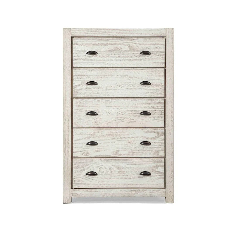 Cassettiera 5 cassetti in legno massello Montauk di Grain Wood Furniture
