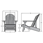 HIGHWOOD King-Size Folding and Reclining Adirondack Chair