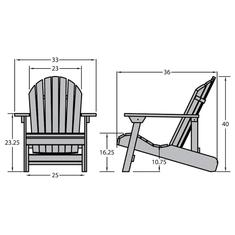 HIGHWOOD King-Size Folding and Reclining Adirondack Chair