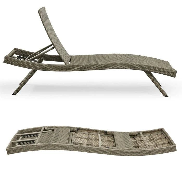 Chaise longue in vimini per tutte le stagioni - Set da 2