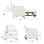 3-in-1 Convertible Sleeper Sofa Lounge Chair Bed, Black