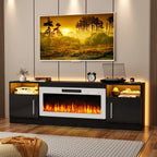 Mobile TV Bossin 70" con caminetto elettrico 36", Mobile TV per televisori fino a 80", 16 colori LED/Centro di intrattenimento