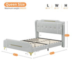 Letto moderno imbottito in pelle PU Uphou di Christopher Knight Home