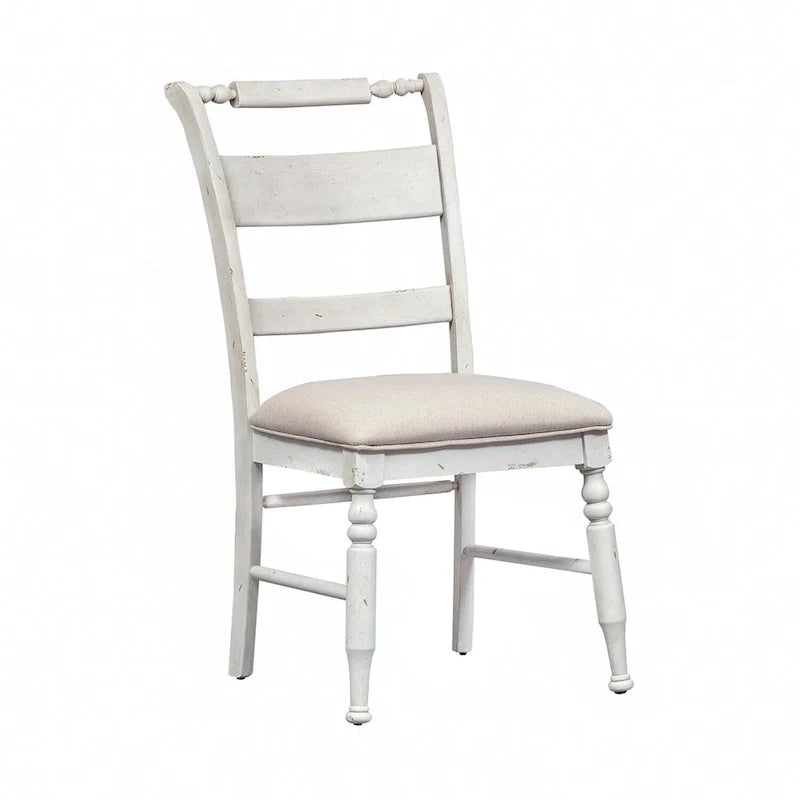 Sedia laterale Whitney Antique Linen Slat Back (Set di 2)
