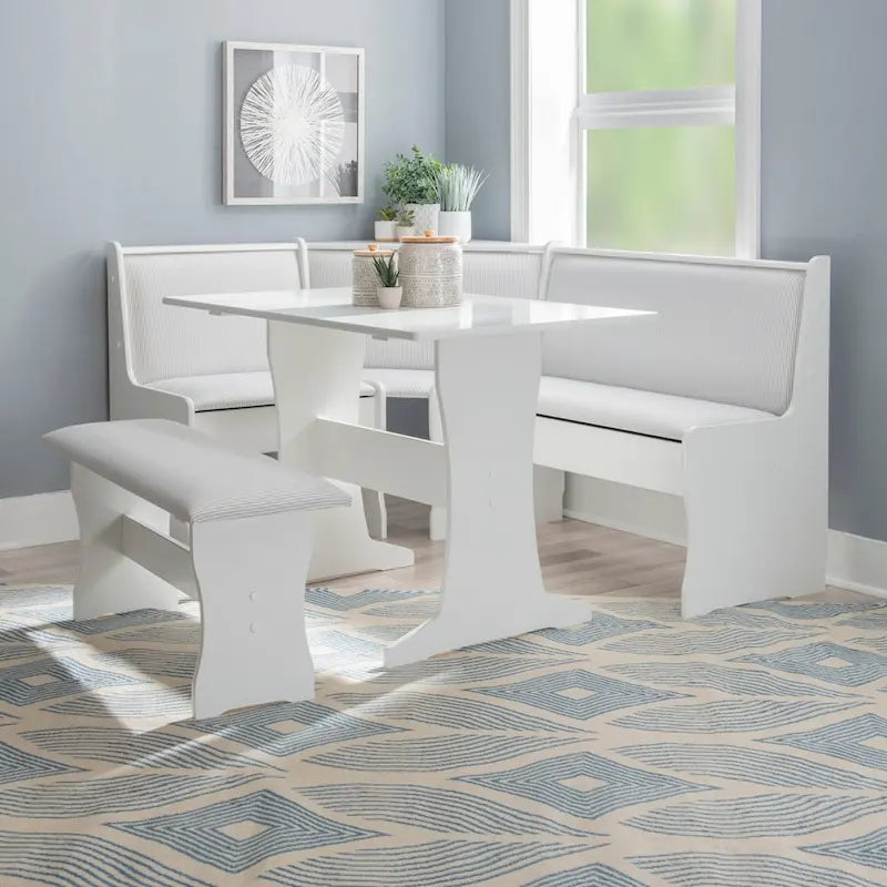 Set da Pranzo con Angolo Panca Sedley Farmhouse con Contenitore