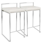 Silver Orchid Forrest Stainless Steel Stackable Fully Welded Counter Stool (Set of 2)