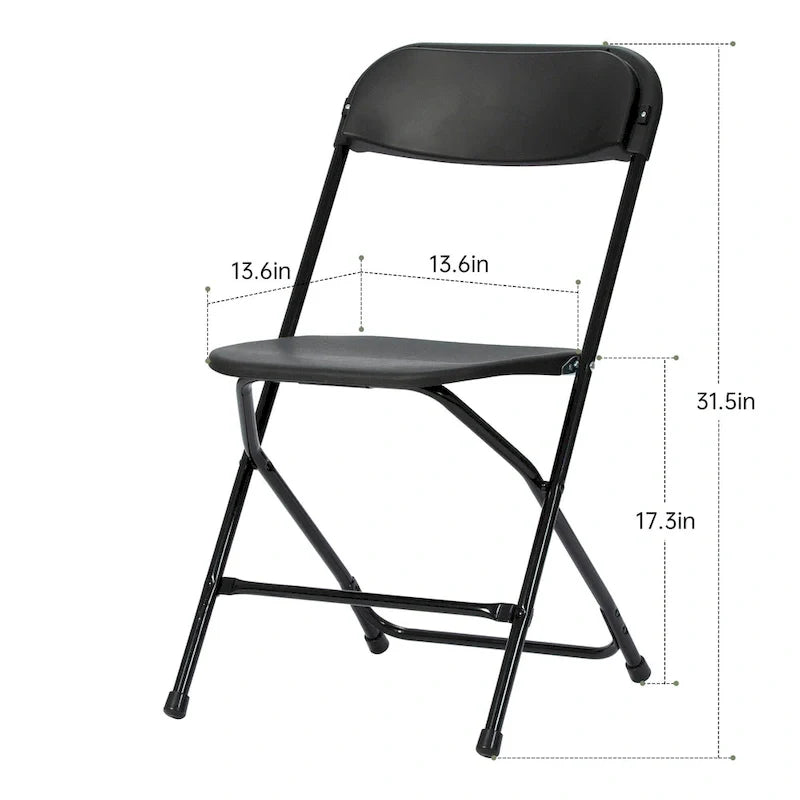 10 Pack Plastic Folding Chair 350lb. Capacity for Events Office Wedding Party Picnic Kitchen Dining