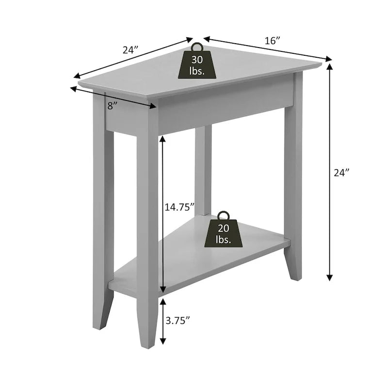 Convenience Concepts American Heritage Wedge End Table with Shelf