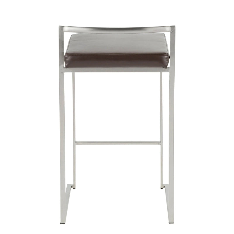 Silver Orchid Forrest Stainless Steel Stackable Fully Welded Counter Stool (Set of 2)