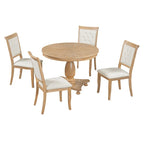 Set da pranzo da 5 pezzi Lak Retro con sedie imbottite di GDFStudio