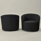 Poltrona girevole a barilotto imbottita KINWELL da 34 pollici (Set di 2)