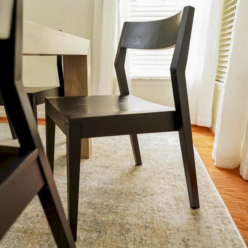 Sedia da pranzo moderna in legno massello Plank and Beam