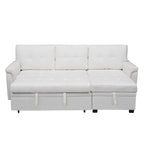 Divano componibile convertibile reversibile con letto estraibile, chaise longue con contenitore nascosto e gambe durevoli