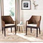 SAFAVIEH Duyen Dining Multi/ Brown Arm Chair - 23 x 23.3 x 34 - 23Wx23Dx34H