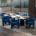 SEYNAR Sedia da Pranzo Moderna Glamour Rivestita in Velluto, Set di 6 Sedie Accent con Schienale Aperto