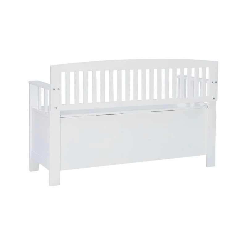 Migdalia Flip Top Slat Back Storage Entryway Bench