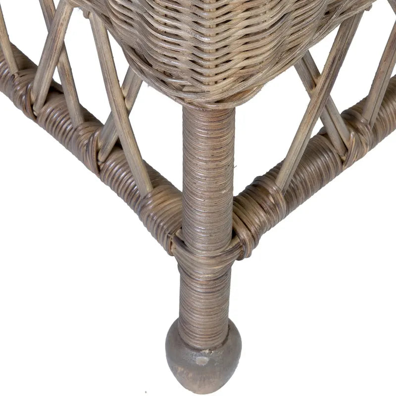 Natural Rattan Cushioned Dining Accent Chair by East at Main