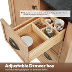 Mobile bagno Hervas con top in marmo naturale senza specchio