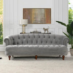 Divano Chesterfield trapuntato in velluto La Rosa 84 Mid-Century Modern