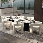 SEYNAR Sedia da Pranzo Moderna Glamour Rivestita in Velluto, Set di 6 Sedie Accent con Schienale Aperto