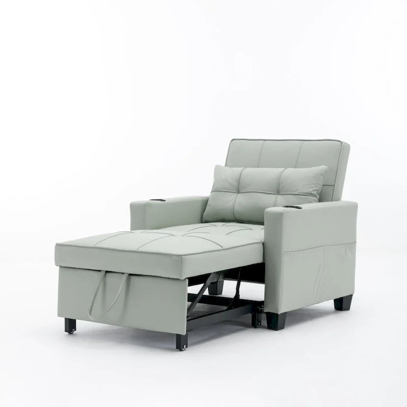Futon Chair Bed Convertible Chair 3-in-1 Pull Out Sleeper Chair Beds with USB Ports