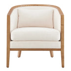 Tillman Linen Accent Arm Chair with Rattan