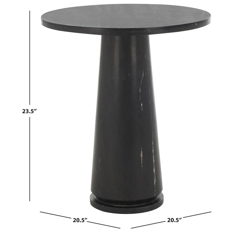 Tavolino d'appoggio rotondo alto in marmo Ghicu di SAFAVIEH Couture - 55,8 cm L x 53,3 cm P x 61 cm A - 53,3x53,3x61 cm