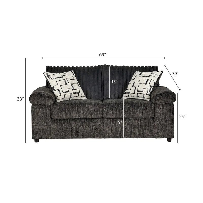 Roundhill Furniture Nason Wide Wale Corduroy Sofa, Loveseat, and Cuddle Chair Set