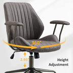 OVIOS Sedia da ufficio ergonomica in tessuto scamosciato con supporto lombare