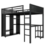 Struttura letto a soppalco full XL con armadio integrato