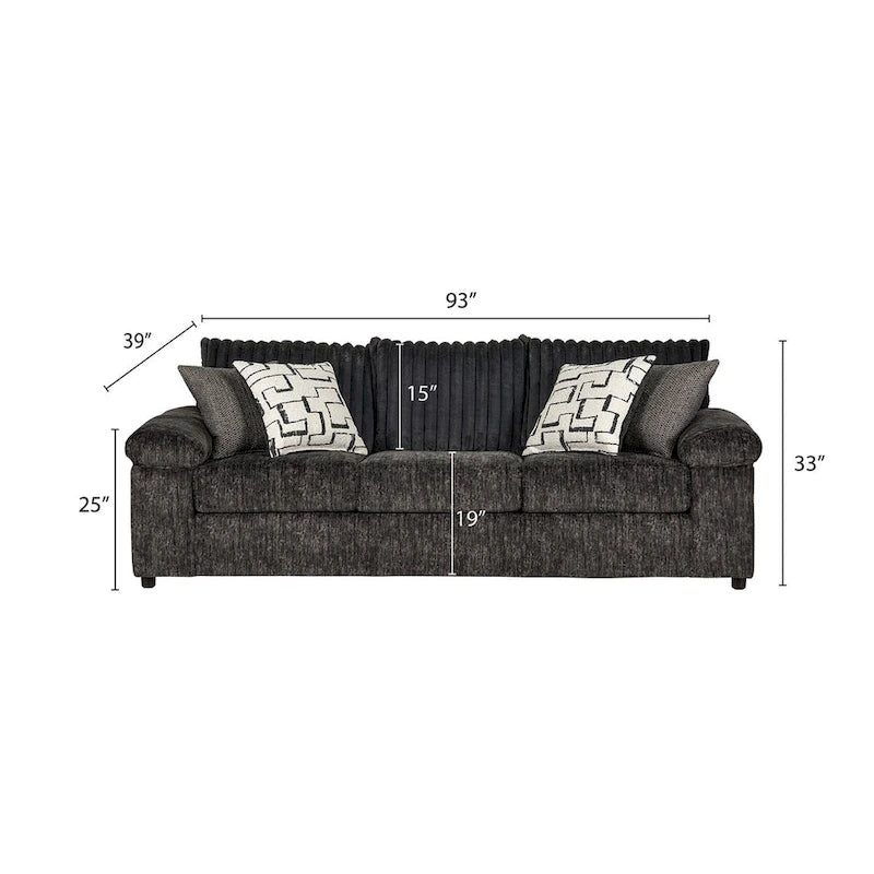 Roundhill Furniture Nason Wide Wale Corduroy Sofa and Loveseat Set