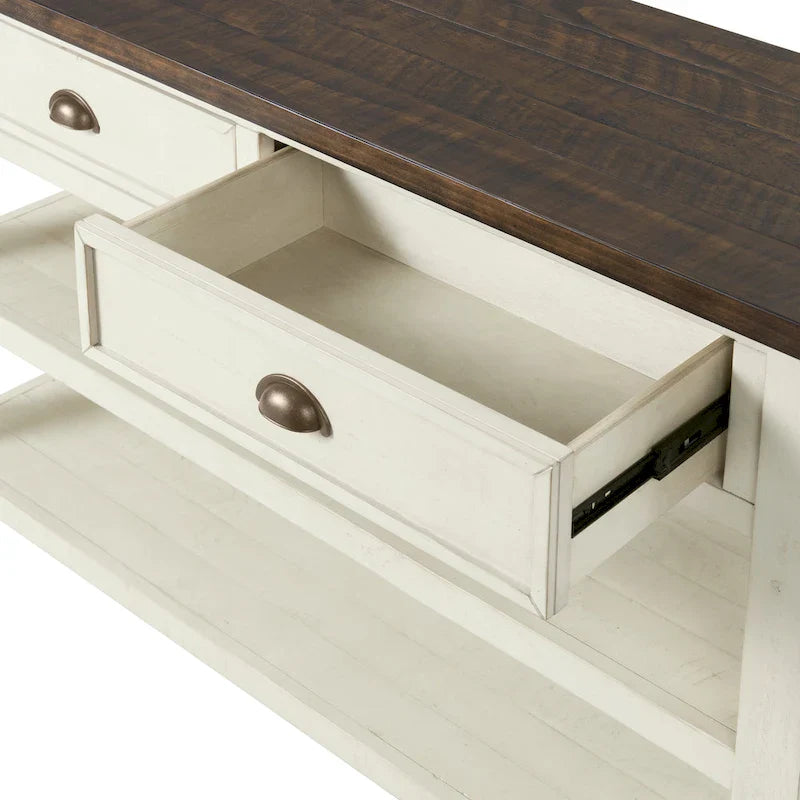The Gray Barn Downington Solid Wood 2-Drawer Sofa Console Table