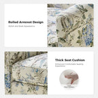 Poltrona girevole a dondolo Georg Comfortable Floral Fabric con braccioli arrotolati di HULALA HOME