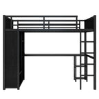 Struttura letto a soppalco full XL con armadio integrato