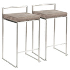 Silver Orchid Forrest Stainless Steel Stackable Fully Welded Counter Stool (Set of 2)